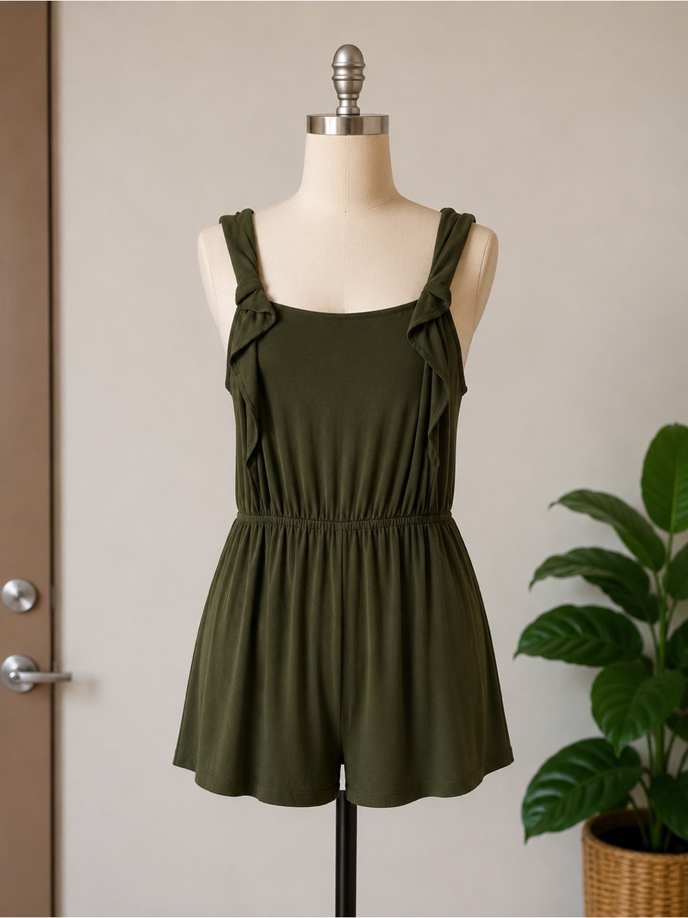 Olive Green One-Piece Romper